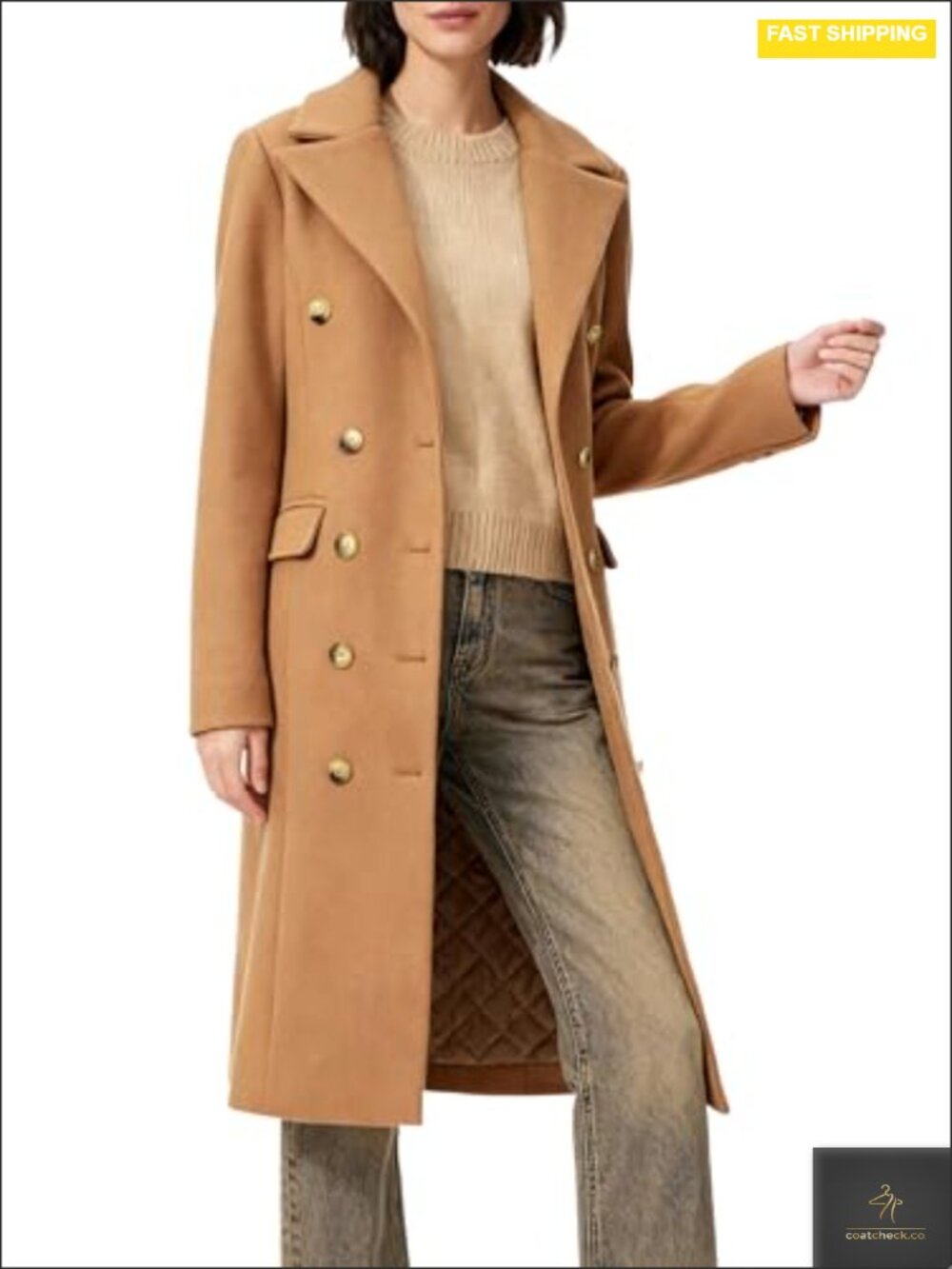 Women's Long Peacoat Double-Breasted Winter Coat Overcoat